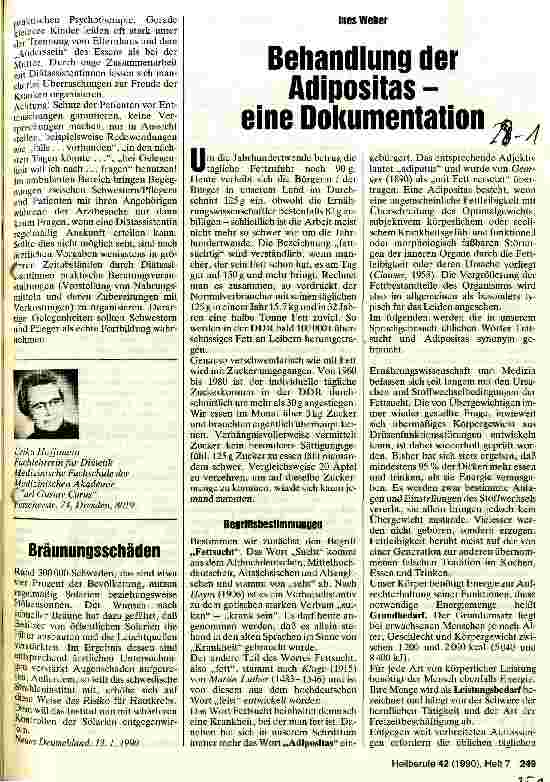 Vorschauseite 1: Behandlung der Adipositas - eine Dokumentation
