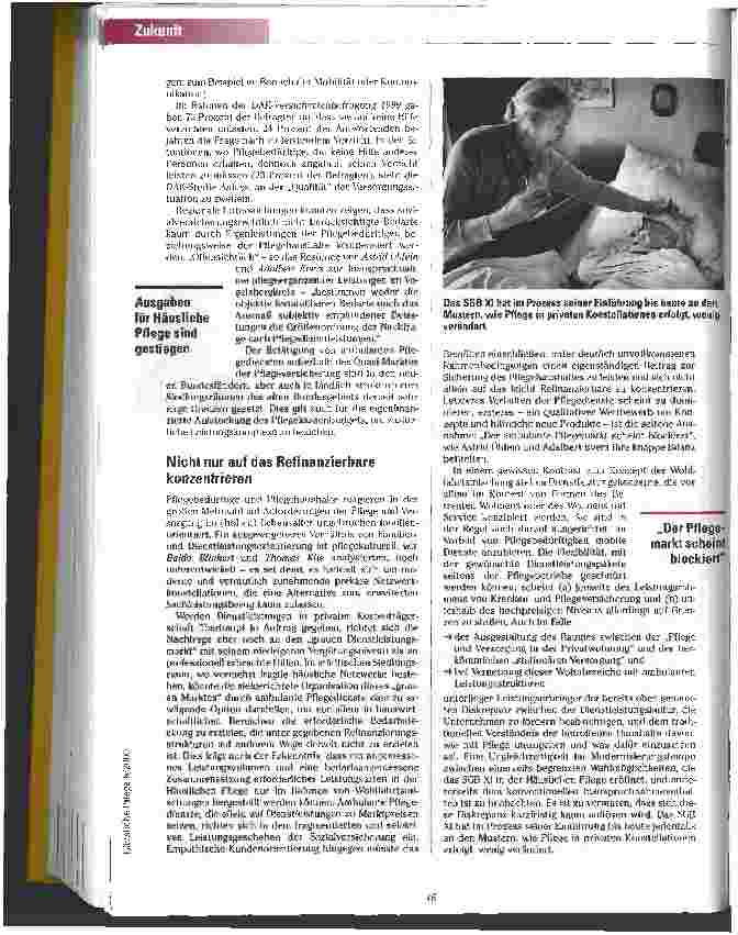 Vorschauseite 2: Ambulante Versorgung - ein Wachstumsmarkt? Perspektiven und Grenzen für Pflegedienste