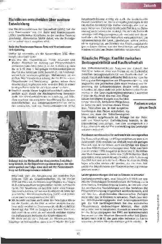 Vorschauseite 3: Ambulante Versorgung - ein Wachstumsmarkt? Perspektiven und Grenzen für Pflegedienste