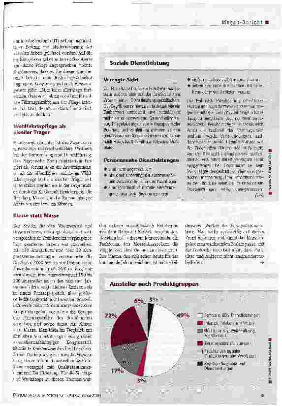 Vorschauseite 2: Wohlfahrtspflege profiliert sich Kongress und Messe bieten den Entscheidern im Sozialmarkt Blick über den Zaun