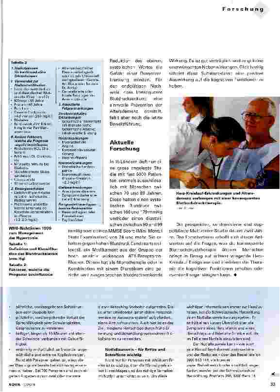Vorschauseite 2: Vorsorge für Herz und Hirn Nutzen der konsequenten Hypertonietherapie