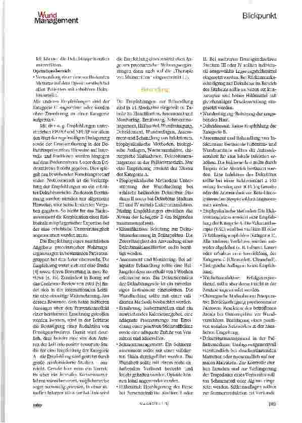 Vorschauseite 4: Die internationale Leitlinie zur Prävention und Behandlung des Dekubitus