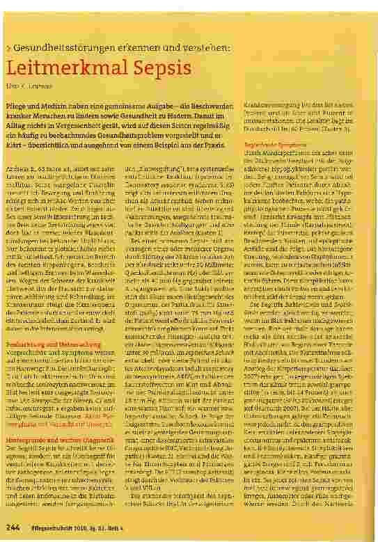 Vorschauseite 1: Leitmerkmal Sepsis