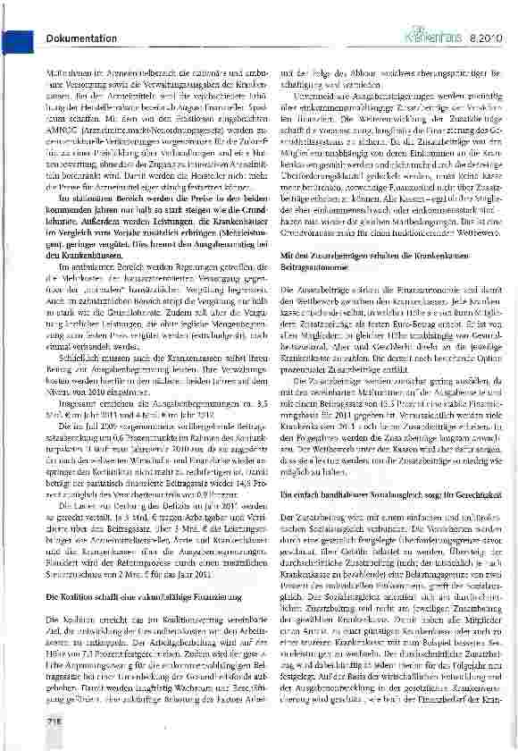 Vorschauseite 2: BMG-Argumentationspapier zur Finanzreform für ein gerechtes, soziales, stabiles, wettbewerbliches und transparentes Gesundheitssystem
