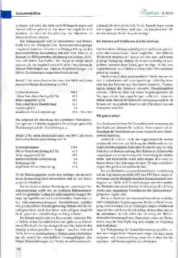 Vorschauseite 3: BMG-Argumentationspapier zur Finanzreform für ein gerechtes, soziales, stabiles, wettbewerbliches und transparentes Gesundheitssystem