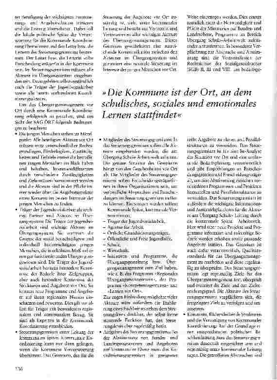 Vorschauseite 2: Lokales Übergangsmanagement weiterentwickeln Dokumentation: Steuerungsgremium als Bedingung einer gelingenden kommunalen Koordinierung der Jugendsozialarbeit