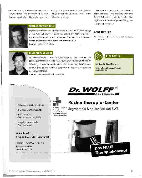 Vorschauseite 3: Fragebogen orthopädische Physiotherapie (FoP)