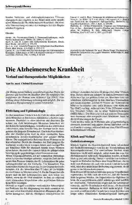 Vorschauseite 4: Klinik und Diagnostik der Alzheimerschen Krankheit
