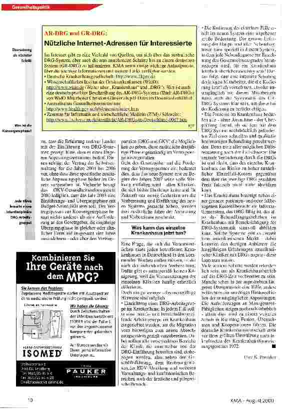 Vorschauseite 3: Das deutsche DRG-System kommt! Was sind die nächsten Schritte?