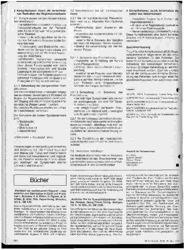 Vorschauseite 2: Komplikationen bei der Regionalanästhesie