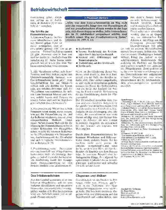 Vorschauseite 2: In Prozessen denken Chancen und Risiken eines Ansatzes