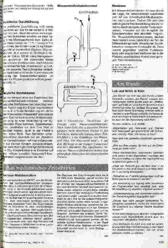 Vorschauseite 3: Chronische Diarrhoe bei Kindern - Möglichkeiten der Differentialdiagnose mit Hilfe des Wasserstoffexhalationstests