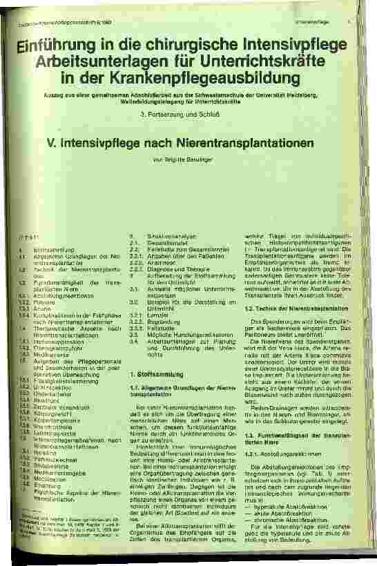 Vorschauseite 1: Einführung in die chirurgische Intensivpflege Arbeitsunterlagen für Unterrichtskräfte in der Krankenpflegeausbildung