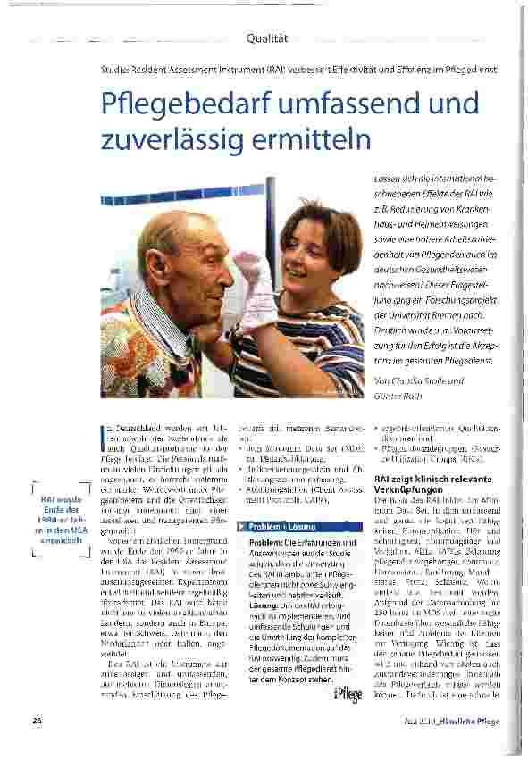 Vorschauseite 1: Pflegebedarf umfassend und zuverlässig ermitteln