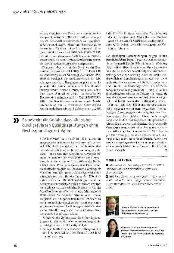 Vorschauseite 3: Die aktuellen Rechtsprechungen stärken die Position der Träger