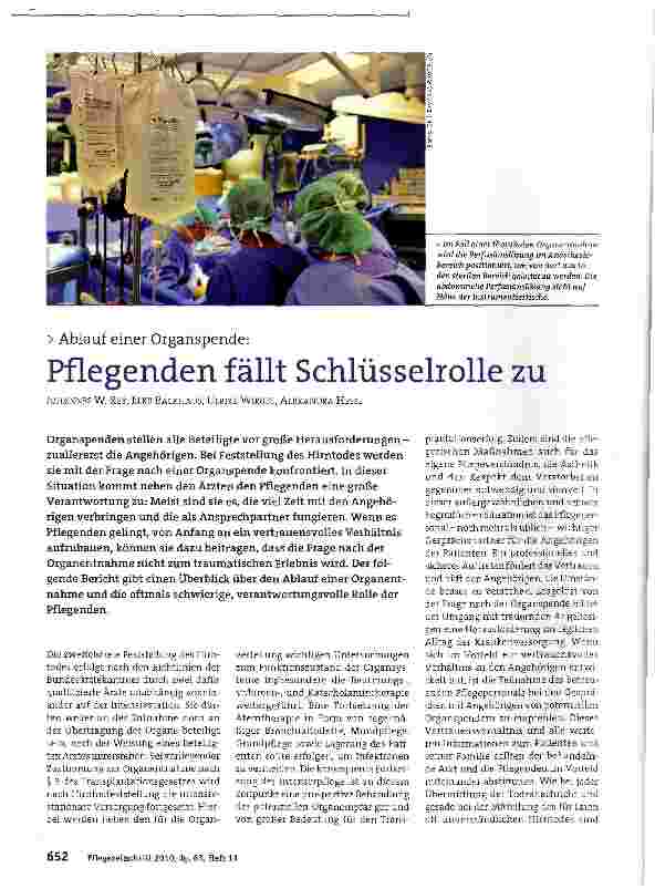 Vorschauseite 1: Pflegenden fällt Schlüsselrolle zu