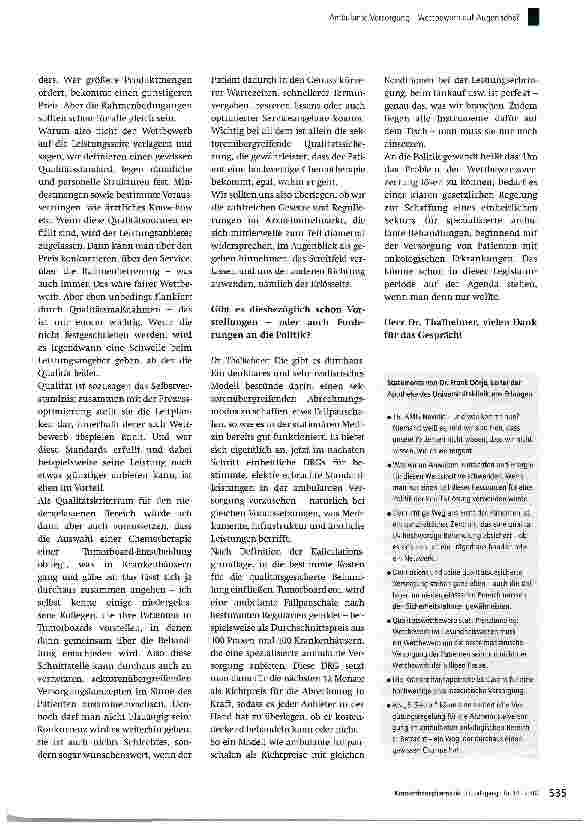 Vorschauseite 4: Ambulante Versorgung -Wettbewerb auf Augenhöhe?