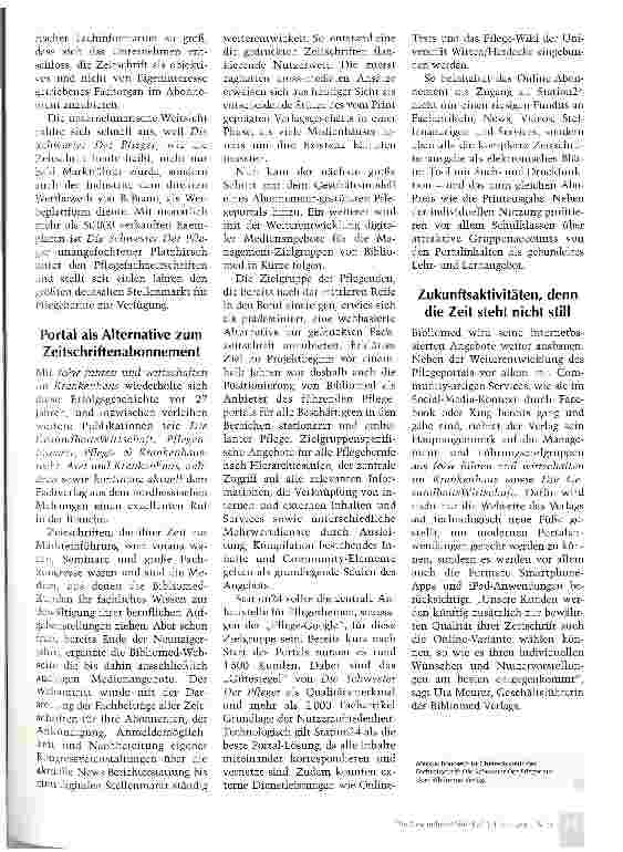 Vorschauseite 2: Bibliomed entwickelt „Pflege-Google