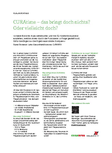 Vorschauseite 1: CURAtime – das bringt doch nichts? Oder vielleicht doch?