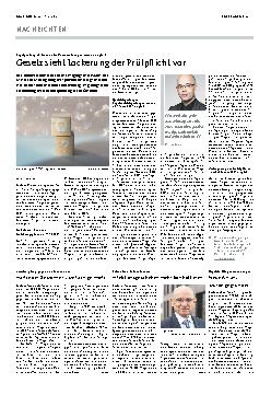 Vorschauseite 1: Gesetz sieht Lockerung der Prüfpflicht vor.