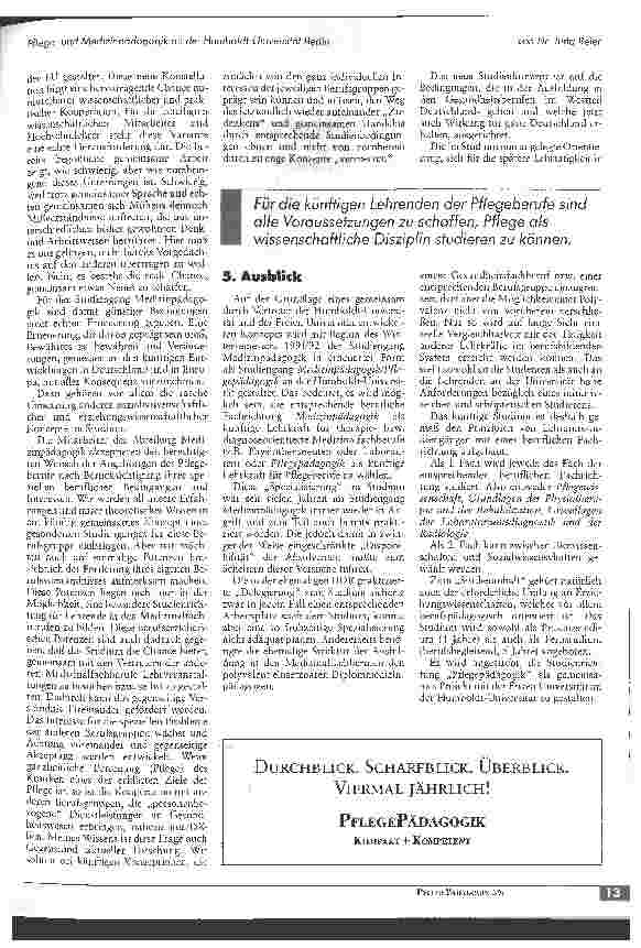 Vorschauseite 6: Pflegeund Medizinpädagogik an der Humboldt-Universität Berlin