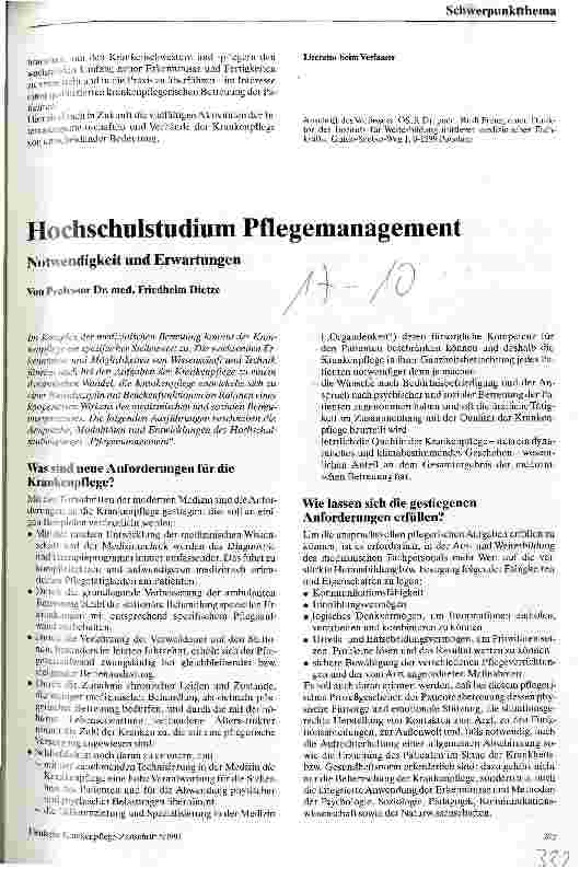 Vorschauseite 5: Zur Entwicklung der Weiterund Fortbildung in der Krankenpflege