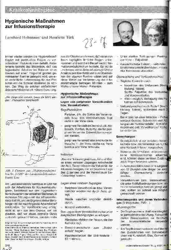 Vorschauseite 1: Hygienische Maßnahmen zur Infusionstherapie