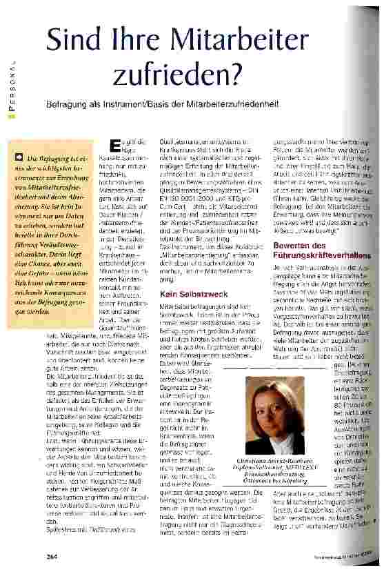 Vorschauseite 1: Sind ihre Mitarbeiter zufrieden? Befragung als Instrument/Basis der Mitarbeiterzufriedenheit
