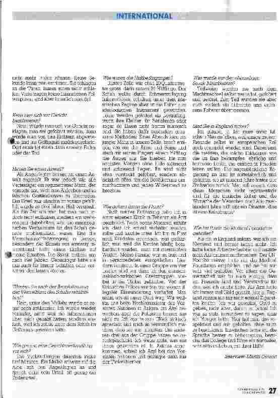 Vorschauseite 2: Es gibt kein Entrinnen - nicht für eine Sekunde Interview mit einem Folteropfer