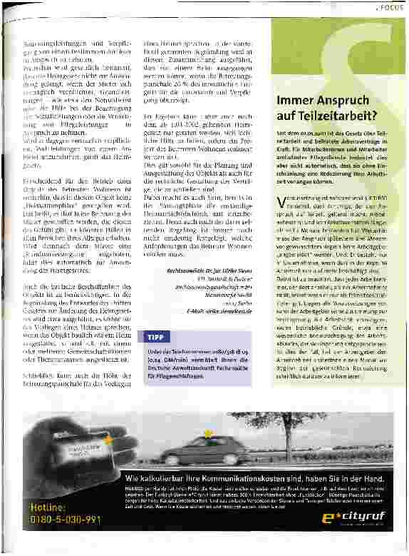 Vorschauseite 2: Neuerungen im Heimgesetz - Chance für das Betreute Wohnen?