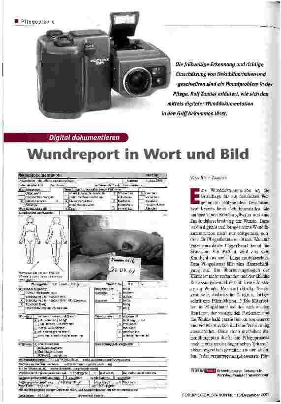 Vorschauseite 1: Wundreport in Wort und Bild