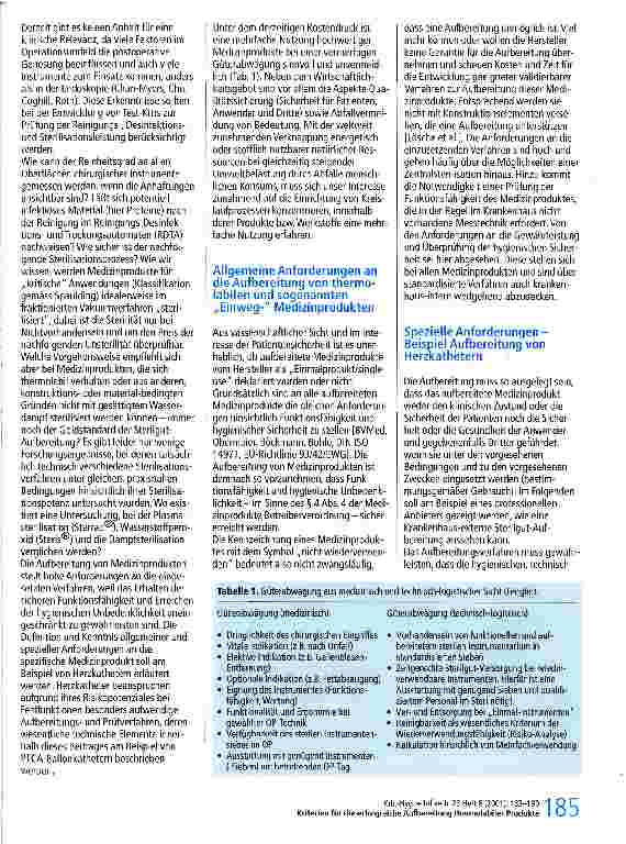 Vorschauseite 3: Wie wiederverwendbar sind Einmal-Instrumente? Kriterien für die erfolgreiche Aufbereitung thermolabiler Produkte