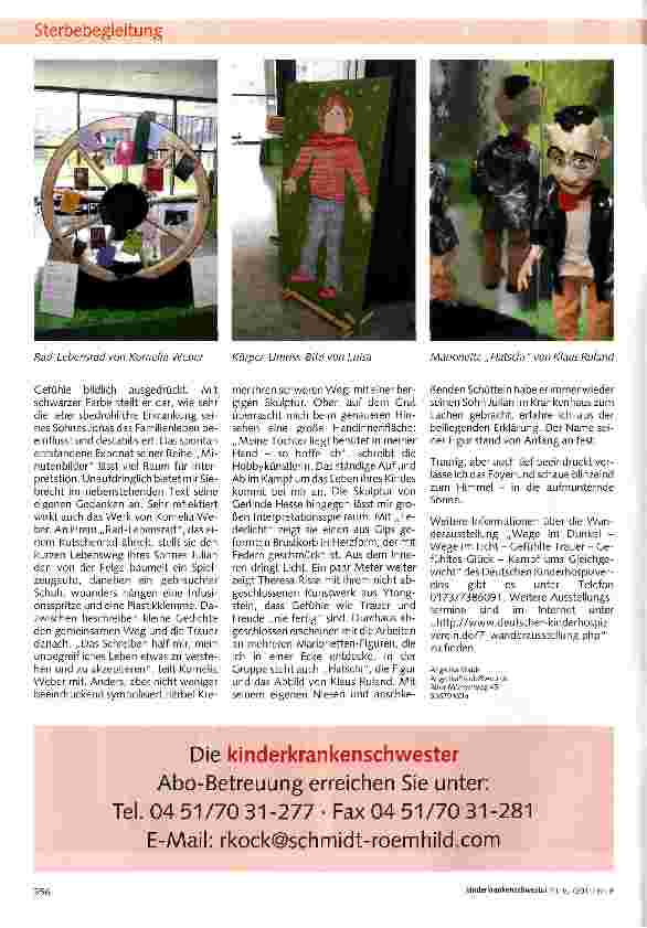 Vorschauseite 2: Berührende Ausstellung des Deutschen Kinderhospizvereins auf Tour