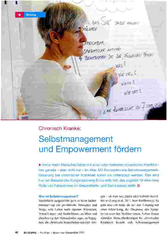 Vorschauseite 1: Chronisch Kranke: Selbstmanagement und Empowerment fördern