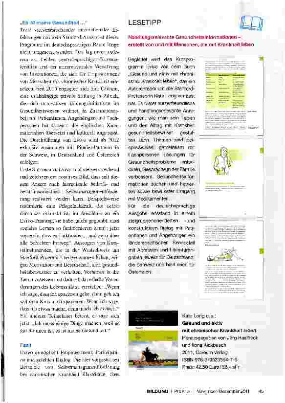 Vorschauseite 4: Chronisch Kranke: Selbstmanagement und Empowerment fördern
