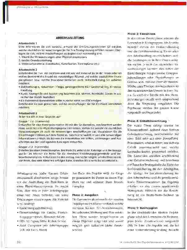 Vorschauseite 2: Unterrichtsprojekt Praxisgründung