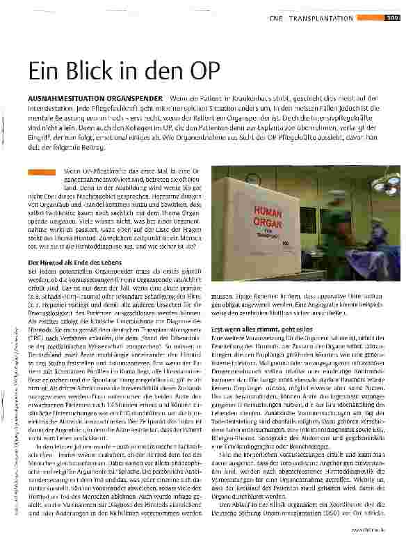 Vorschauseite 1: Ein Blick in den OP