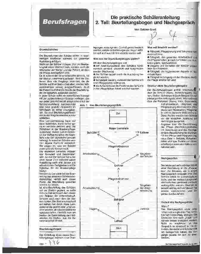 Vorschauseite 1: Die praktische Schüleranleitung - 2.Teil Beurteilungsbogen und Nachgespräch