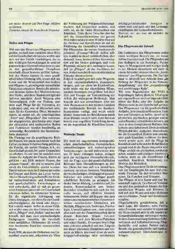 Vorschauseite 2: Neue Rolle der Krankenpflege - Generalist Nurse - Notwendigkeit oder Utopie?