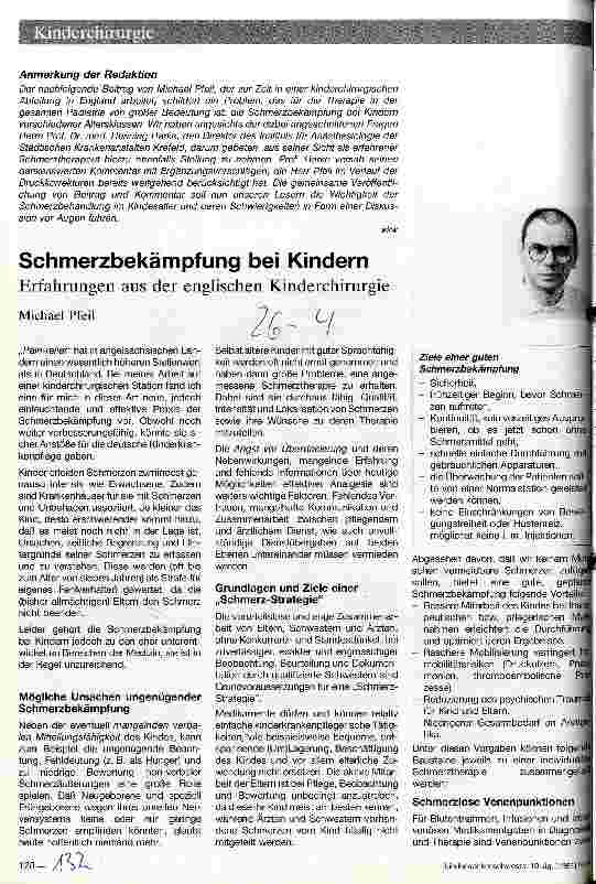 Vorschauseite 1: Schmerzbekämpfung bei Kindern - Erfahrungen aus der englischen Kinderchirurgie