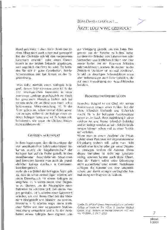 Vorschauseite 1: Ärzte lügen wie gedruckt Beim Dienst gemogelt...
