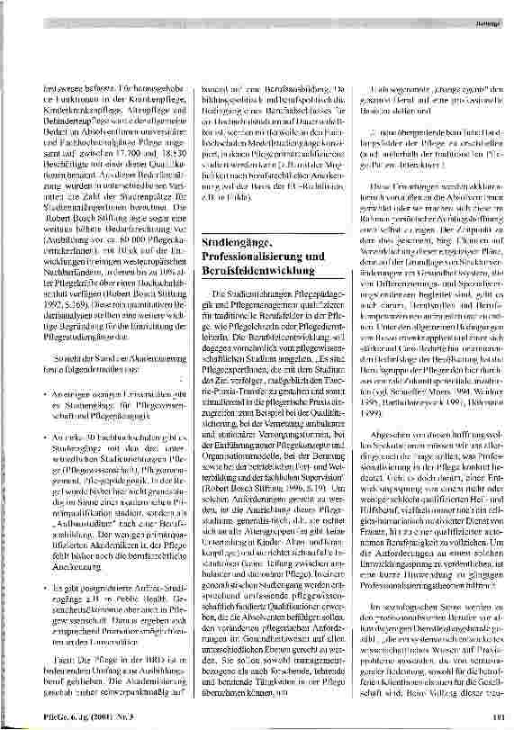 Vorschauseite 2: Zur Professionalisierung und Berufssituation von PflegewirtInnen mit generalistischer Ausbildung