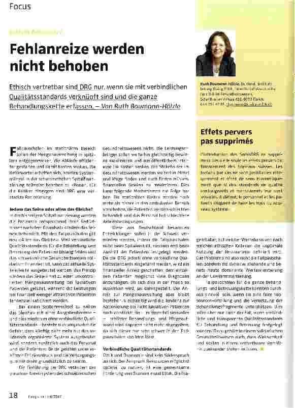Vorschauseite 1: Fehlanreize werden nicht behoben