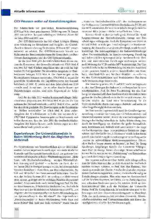 Vorschauseite 1: GKV-Finanzen weiterauf Konsolidierungskurs