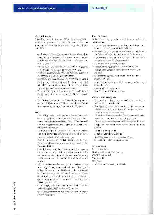 Vorschauseite 2: End of Life-Behandlung bei PizolCare