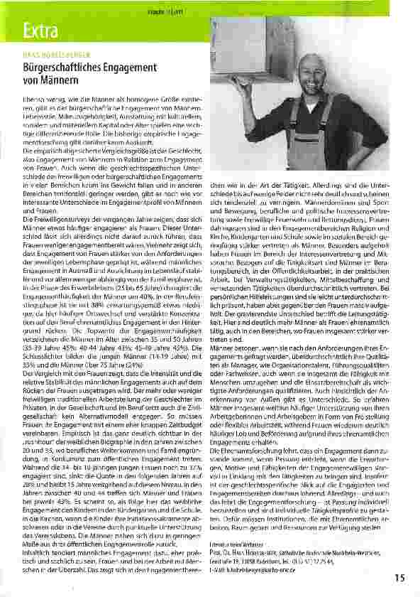 Vorschauseite 1: Bürgerschaftliches Engagement von Männern