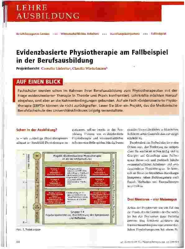 Vorschauseite 1: Evidenzbasierte Physiotherapie am Fallbeispiel in der Berufsausbildung