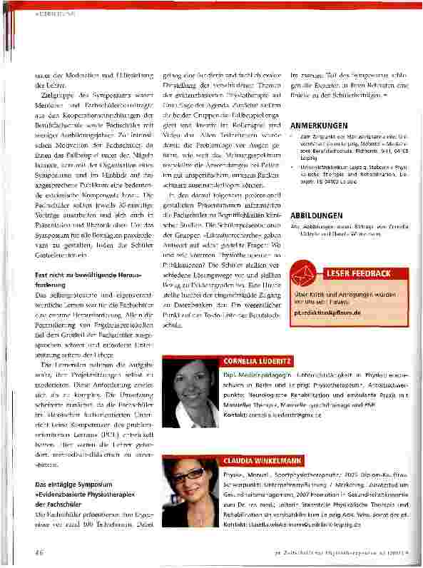 Vorschauseite 3: Evidenzbasierte Physiotherapie am Fallbeispiel in der Berufsausbildung