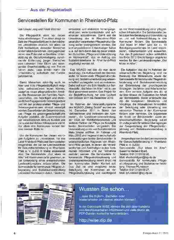Vorschauseite 1: Servicestellen für Kommunen in Rheinland-Pfalz