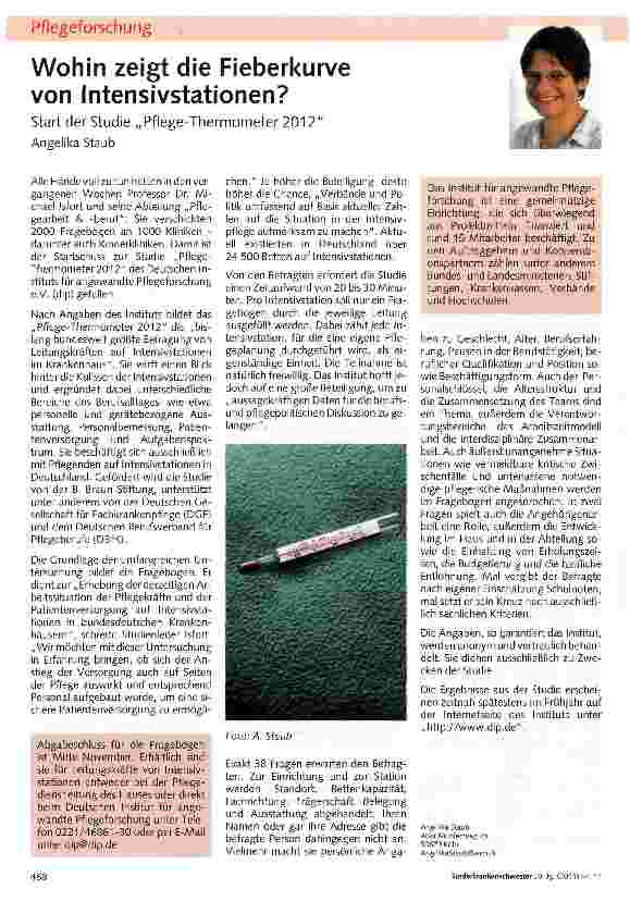 Vorschauseite 1: Wohin zeigt die Fieberkurve von Intensivstationen?